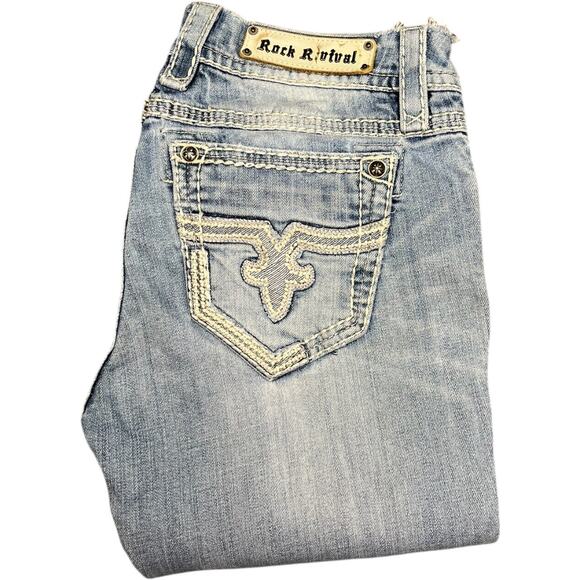 Rock Revival Y2K Vintage Light Wash Jacklyn Boot Jeans - Picture 1 of 8